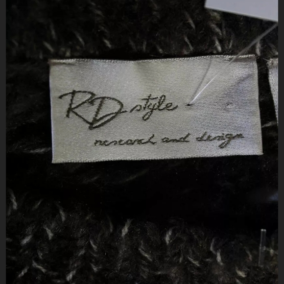 RD STYLE ROUND NECK SWEATER GRAY OPEN KNIT small p - Picture 4 of 4